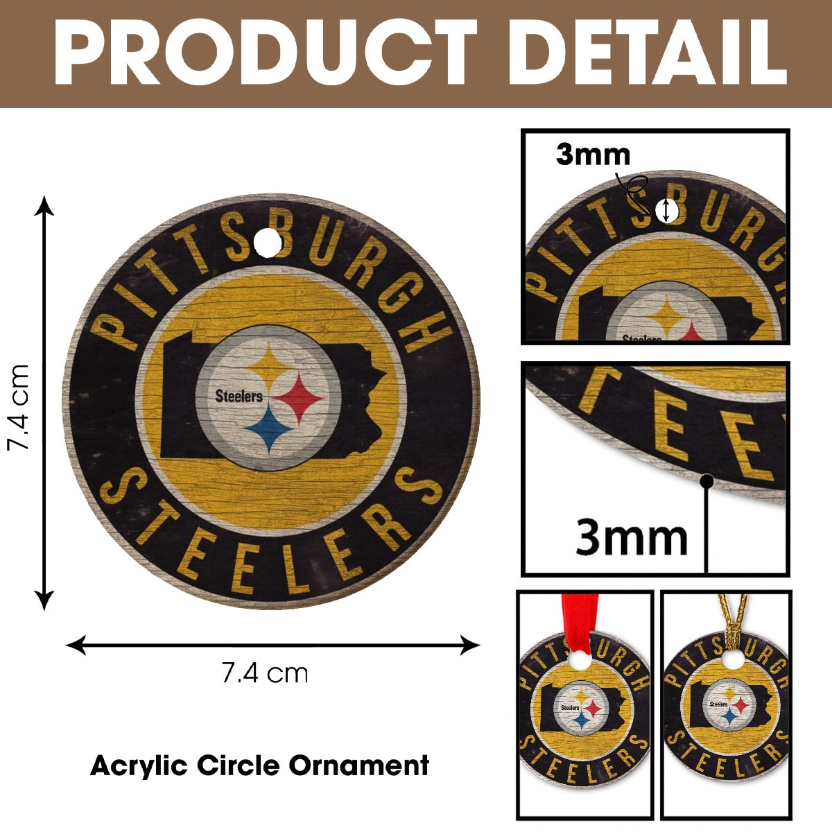 Round Christmas Ceramic Decoration Ornaments
