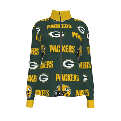 Green Bay Football Game Day All-Over Print Women's Long Sleeve Thumbhole Jacket|230GSM
