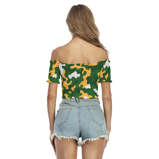 Green Bay Football Game Day All-Over Print Women's One-shoulder Off-the-navel Short Sleeve T-shirt