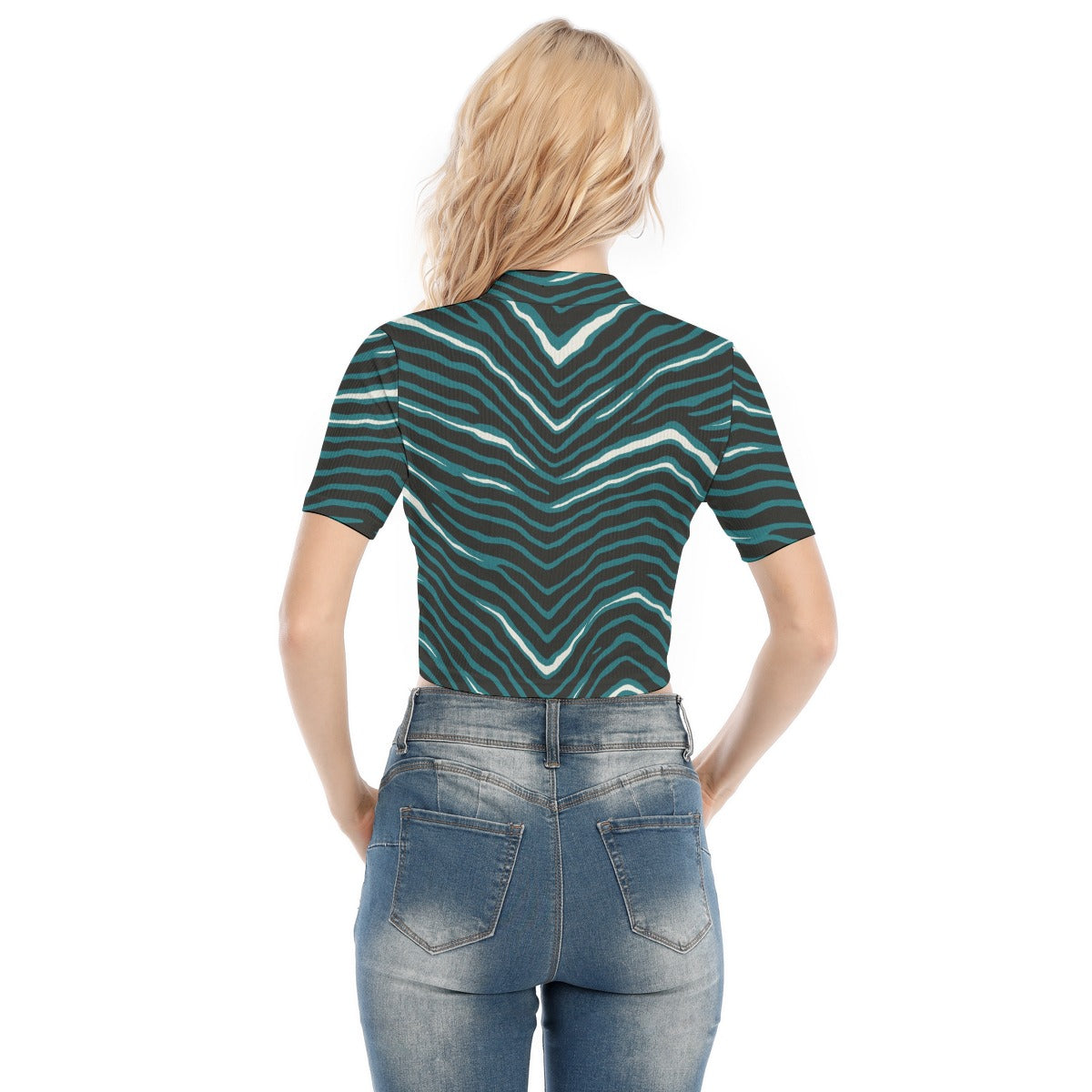 Philadelphia Football Game Day All-Over Print Women's Short Sleeve T-shirt With Two-way Zipper