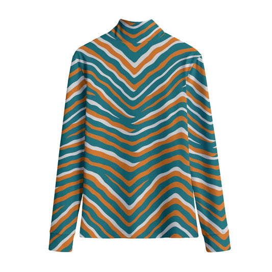 Miami Football Game Day All-Over Print Women's Stand-up Collar T-shirt