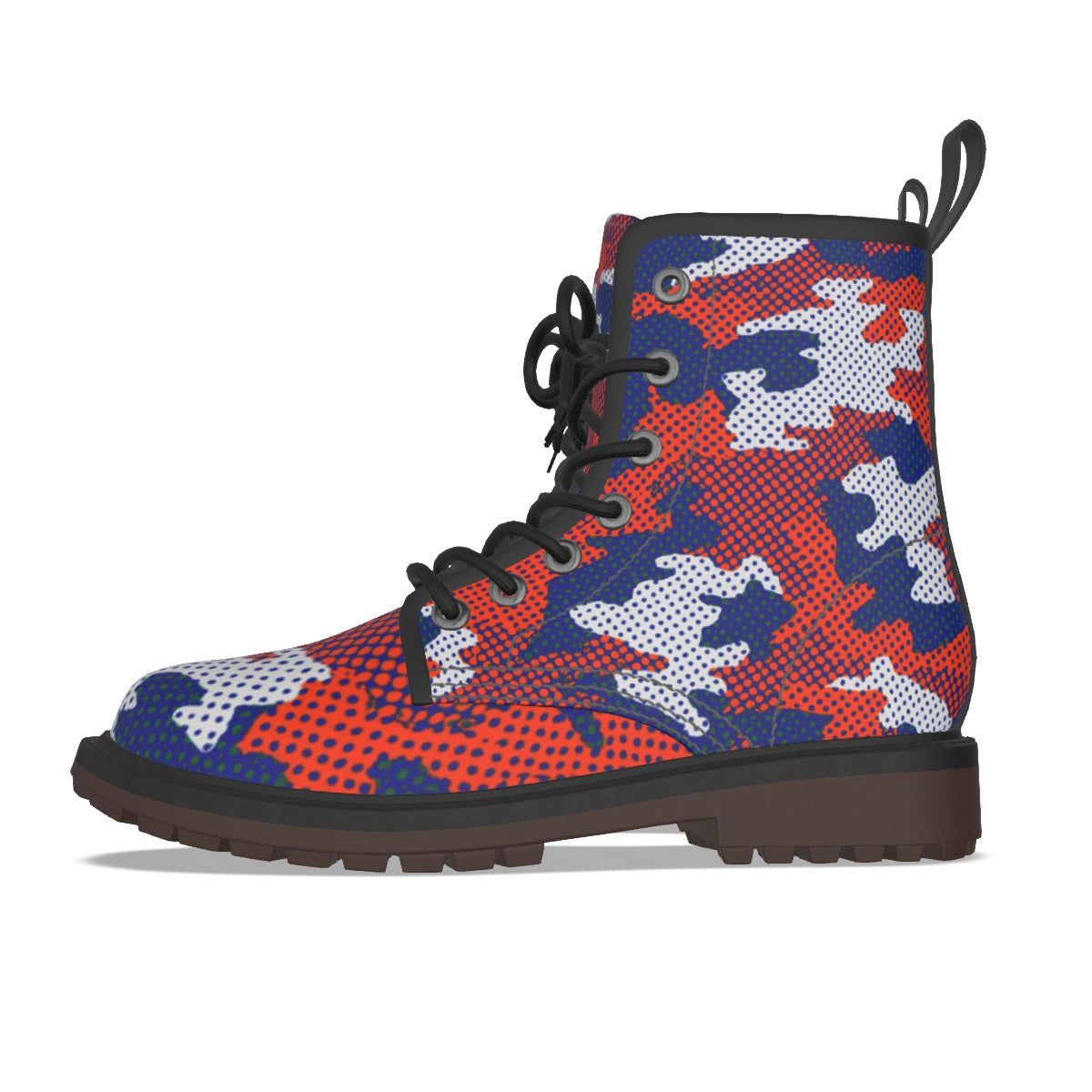 Urban Legend Florida Orange and Blue Camo Martin Short Boots – Gators-Inspired Streetwear for Game D