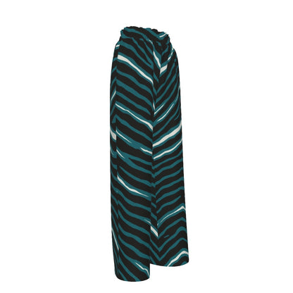 Philadelphia Football Game Day All-Over Print Women's Faux Silk Wide-Leg Pants