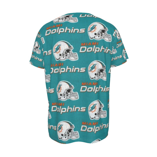 Miami Football Game Day All-Over Print Men's Round Neck Short Sleeve T-Shirt
