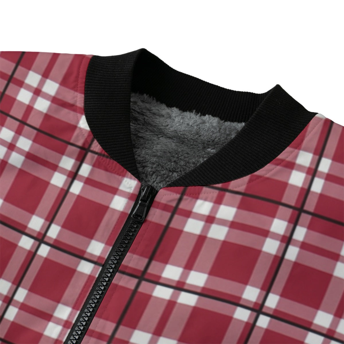 Alabama Tartan Plaid Fleece Bomber Jacket