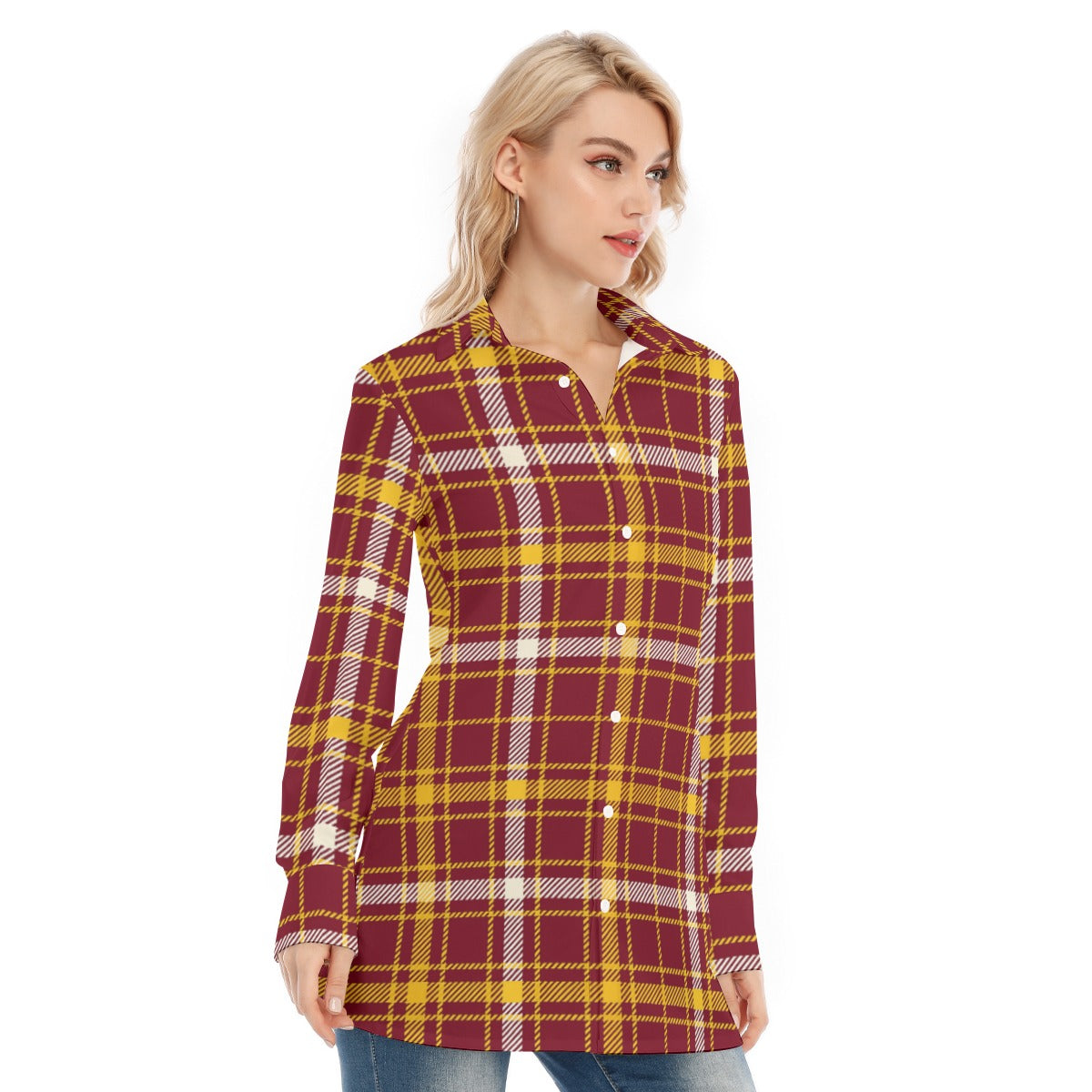 Minnesota Tartan Plaid Golden Gophers Women's Long Shirt