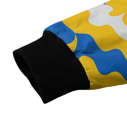 Los Angeles Chargers Camo Fleece Bomber Jacket – Powder Blue, Yellow and White NFL Streetwear