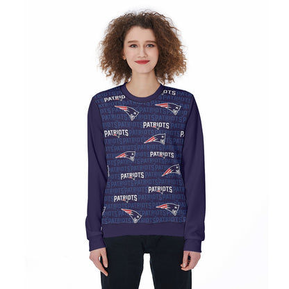 New England Football Game Day All-Over Print Women's Loose Sweatshirt