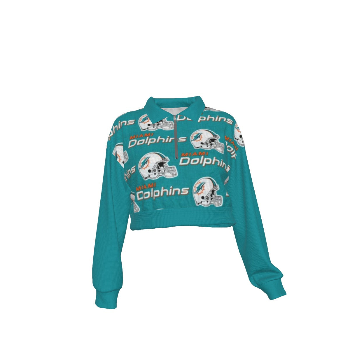 Miami Football Game Day All-Over Print Women's Hoodie with Half Zipper