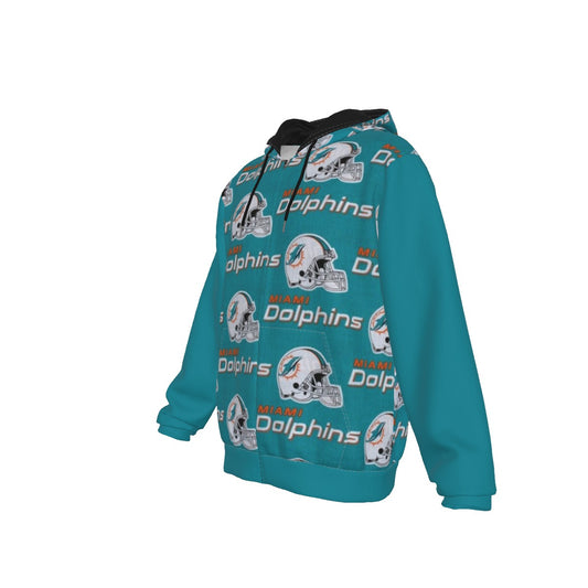 Miami Football Game Day All-Over Print Men's Heavy Fleece Zip Up Hoodie
