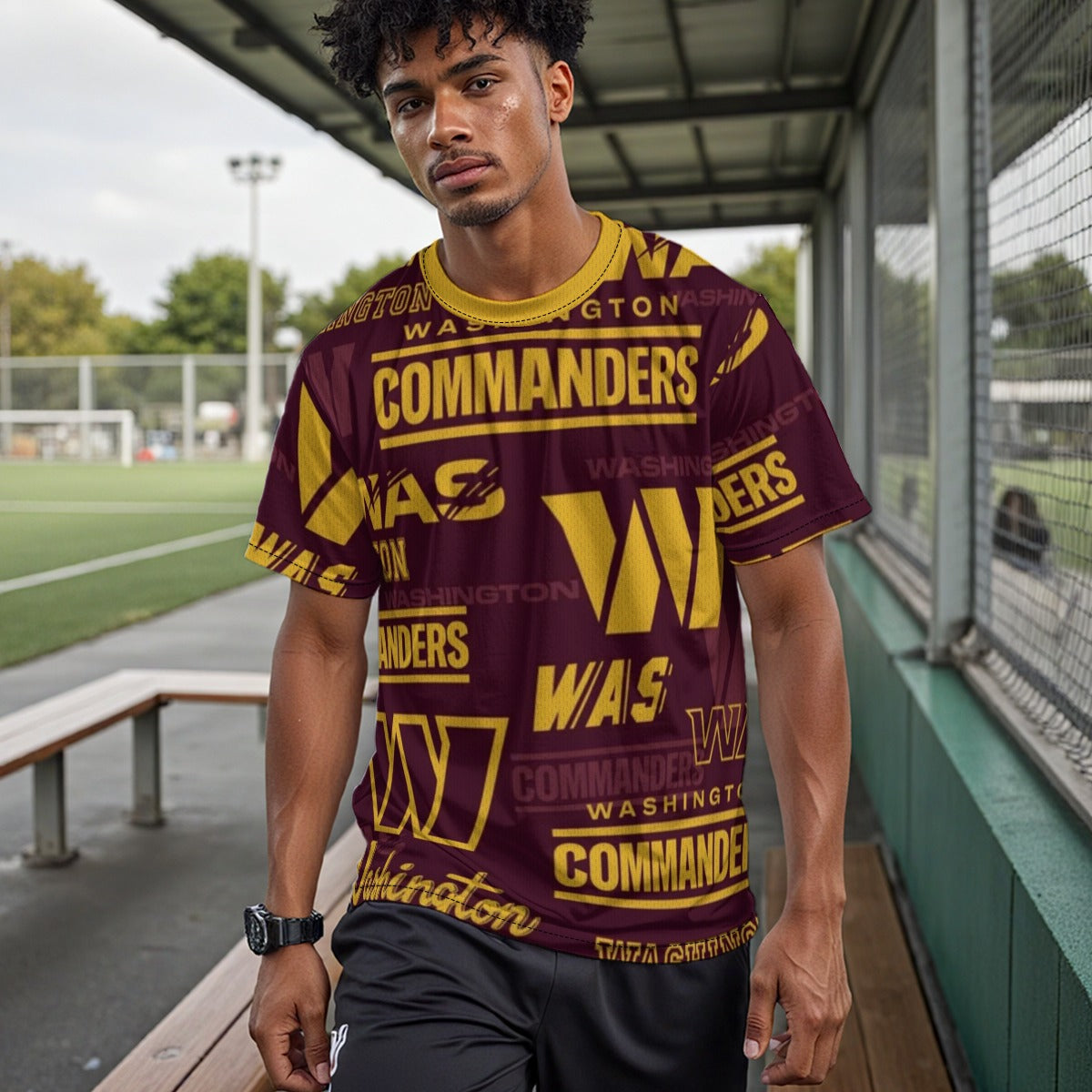 Washington Commanders Drop Shoulder Crew Neck T-Shirt