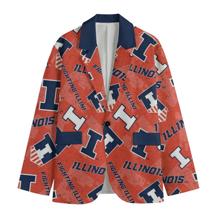 Illinois Urbana - Fighting Illini Game Day Flat Lapel Collar Blazer
