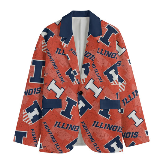 Illinois Urbana - Fighting Illini Game Day Flat Lapel Collar Blazer