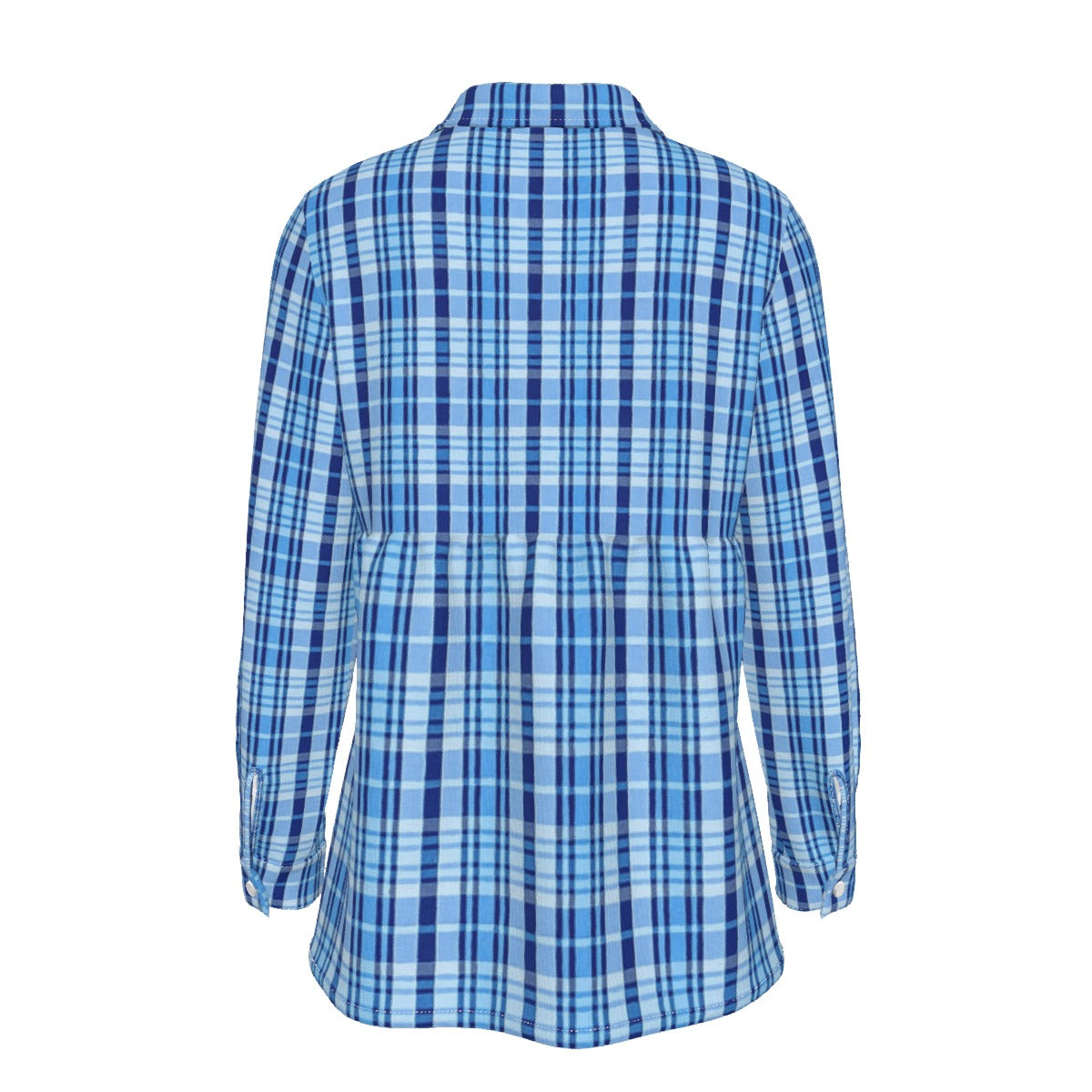 North Carolina Tartan Plaid Tar Heels Blue Women's Elastic-Back Shirt