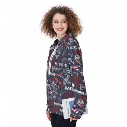 New England Football Game Day All-Over Print Women's Pullover Hoodie
