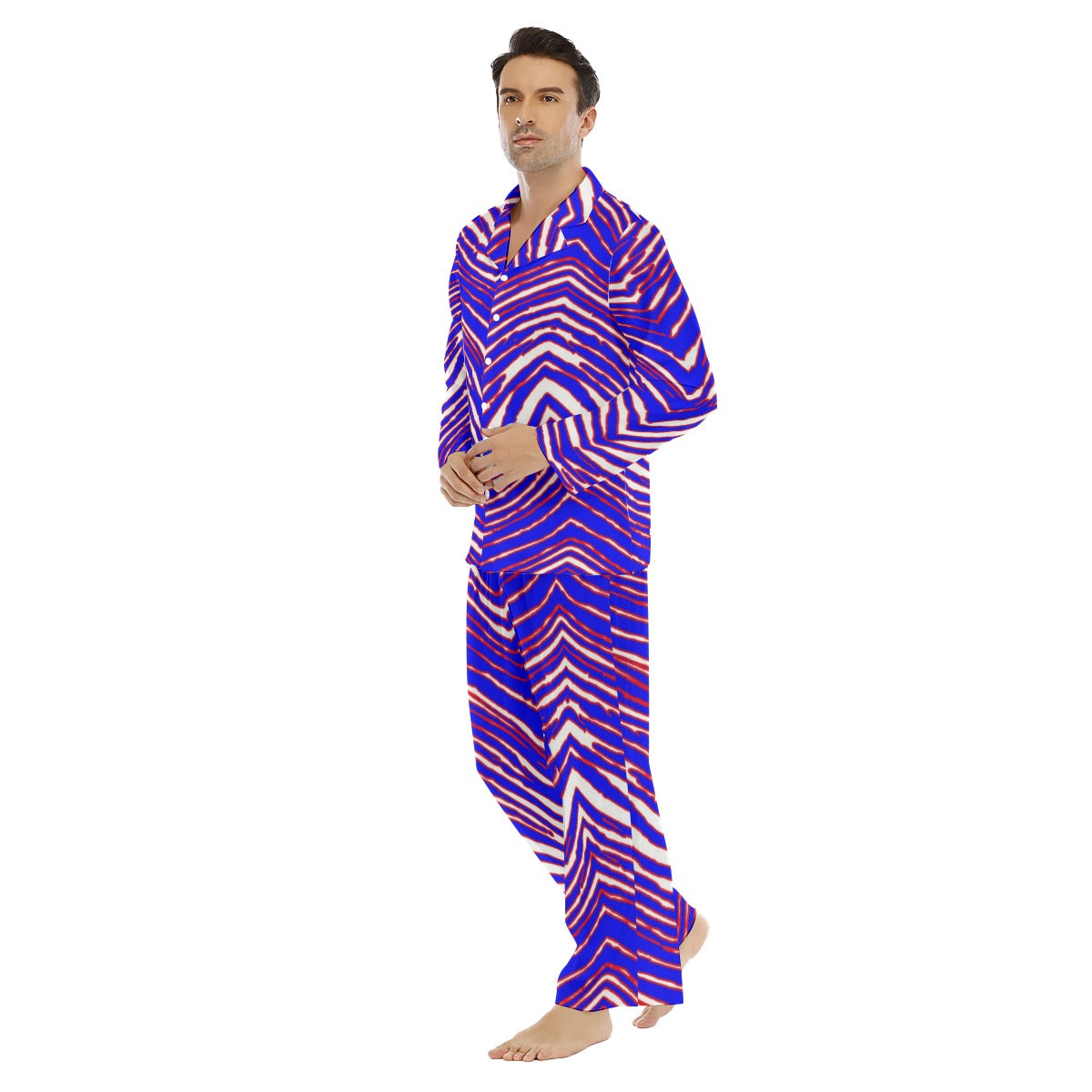 Buffalo Bills Zubaz Men's Lapel Pajama Set