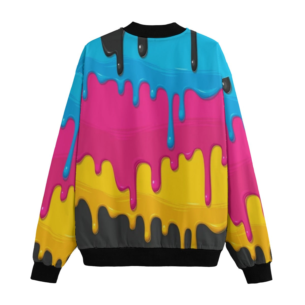 Spray Paint Drips Dripping Paint Fleece Bomber Jacket – Graffiti Streetwear Edge