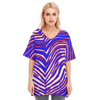 Buffalo Bills Zubaz Women's Bat Sleeves Blouse | 190GSM Cotton