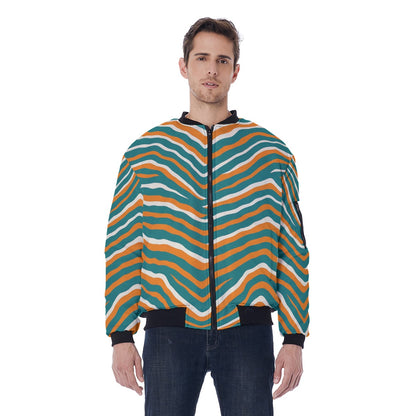 Miami Football Game Day All-Over Print Men's Bomber Jacket With Sleeve Pocket
