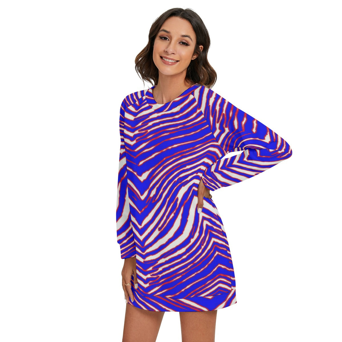 Buffalo Bills Zubaz Women's Round Neck Raglan Sleeve Sweater