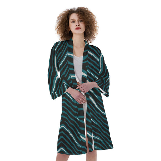Philadelphia Football Game Day All-Over Print Women's Satin Kimono Robe