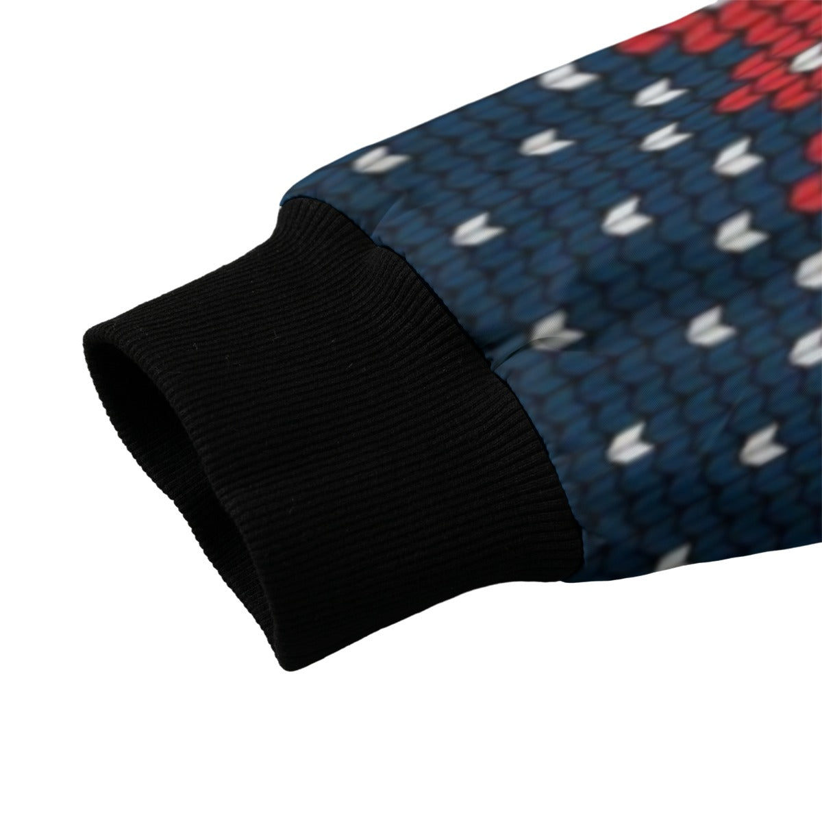 Urban Legend Snow Inspired Pattern Knitted Christmas and New Year Pattern Fleece Bomber Jacket