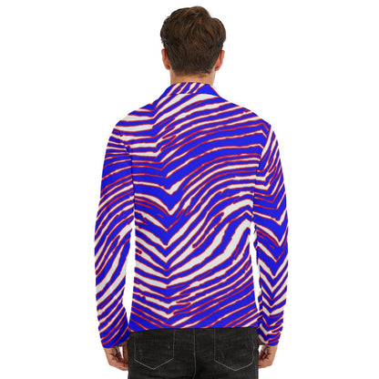 Buffalo Bills Zubaz Men's Lapel T-shirt With Neckline Zipper Closure