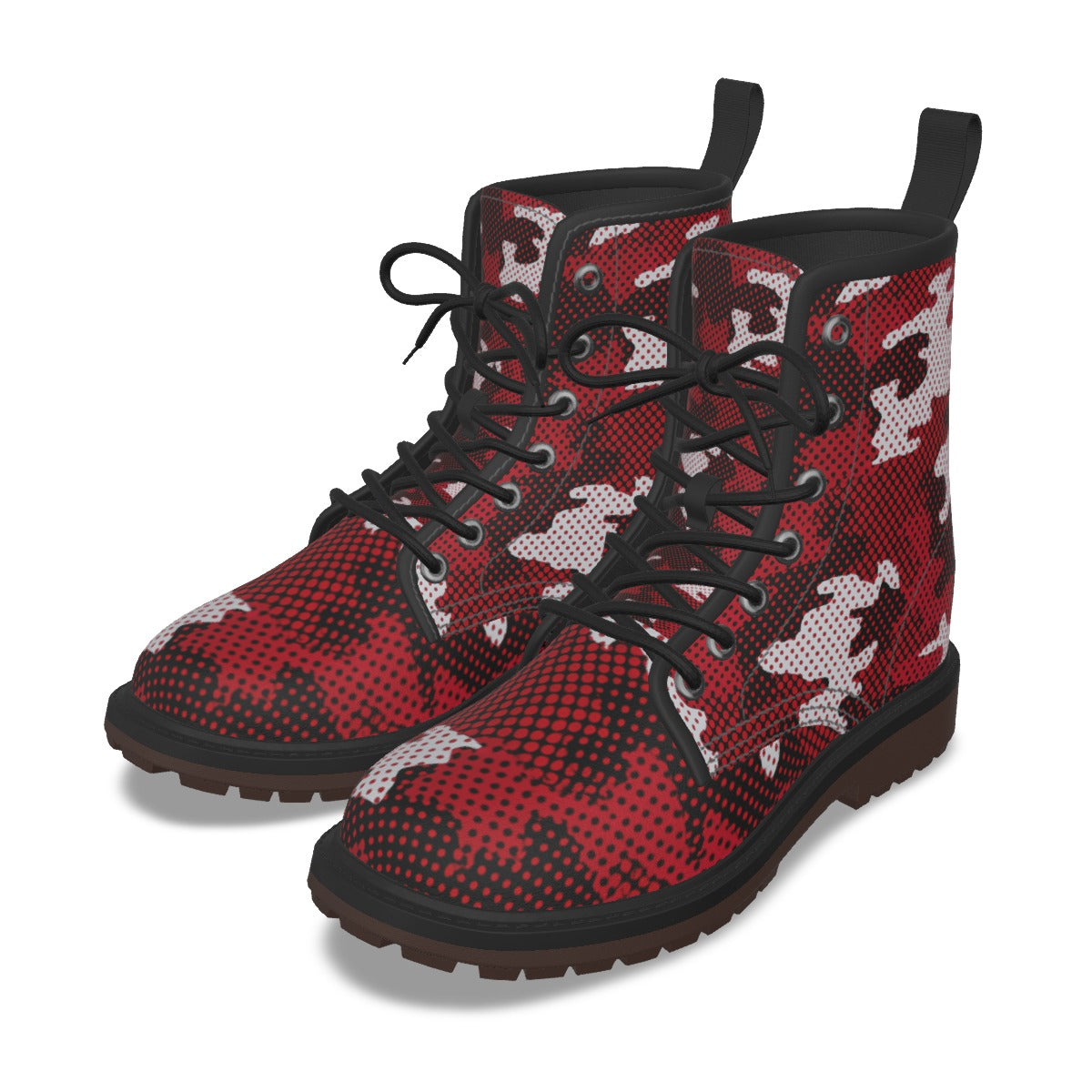 Urban Legend Alabama Crimson and White Camo Martin Short Boots – Bold College Game Day Streetwear