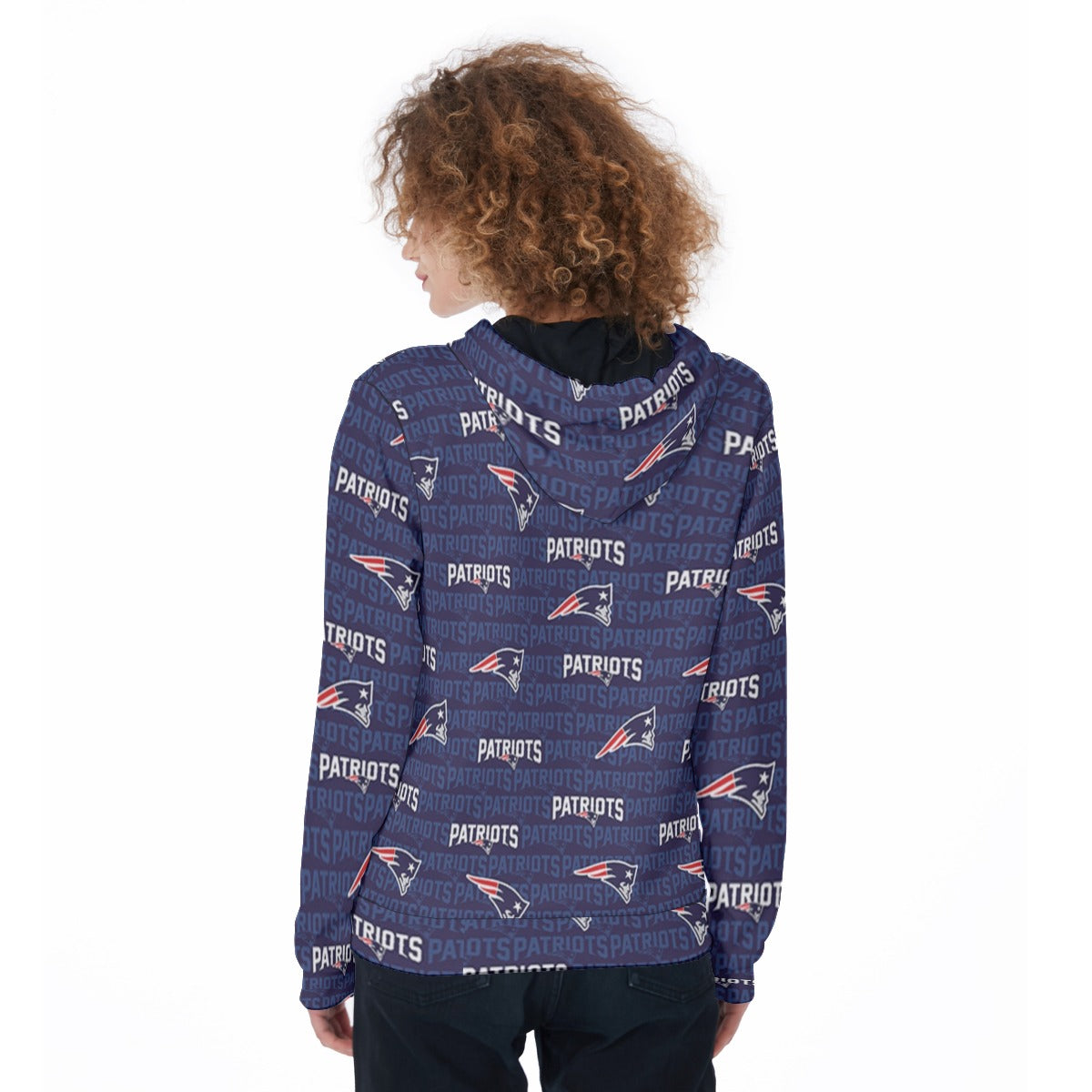 New England Football Game Day All-Over Print Women's Zip Up Hoodie