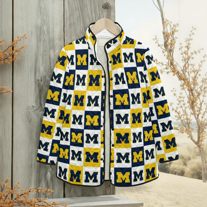 Michigan - Wolverines Women's Quilted Jacket with Side Slits