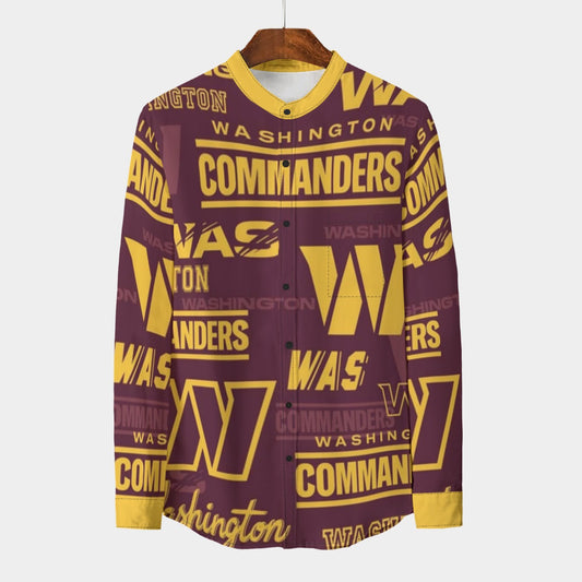 Urban Legend Washington Commanders Stand Collar Shirt With Long Sleeve | 110GSM Imitation Flax