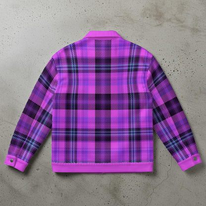 Isle of Skye – purple vibrant tartan  Unisex Collared Jacket