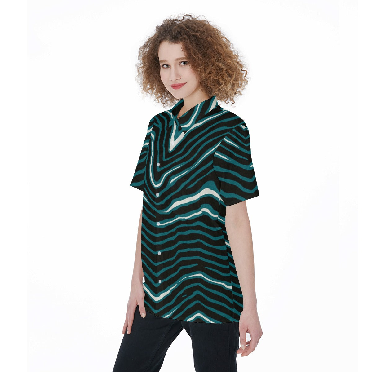 Philadelphia Football Game Day All-Over Print Women's Short Sleeve Shirt With Pocket