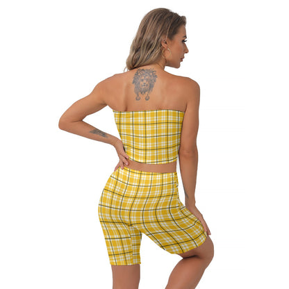All-Over Print Women's Breast Wrap Shorts Suit