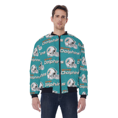 Miami Football Game Day All-Over Print Men's Bomber Jacket Without Sleeve Pocket