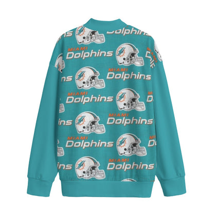 Miami Football Game Day All-Over Print Unisex Mid-high Collar Drop Shoulder Sweatshirt