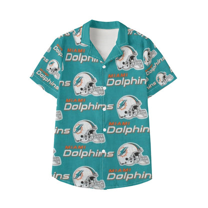 Miami Football Game Day All-Over Print Kid's Hawaiian Vacation Shirt | 115GSM Cotton poplin