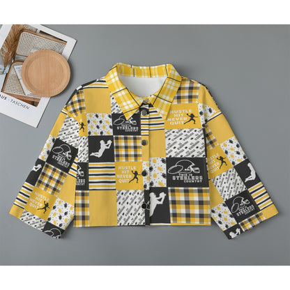 All-Over Print Women's Cropped Jacket | 245GSM Cotton