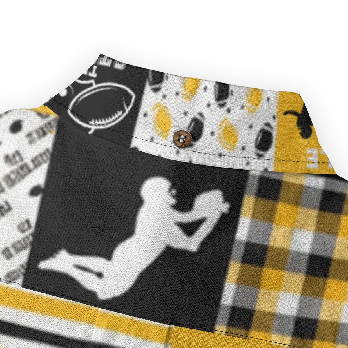 Pittsburgh Steelers All-Over Print Men's Casual Lapel Long Sleeve Shirt|125GSM Cotton