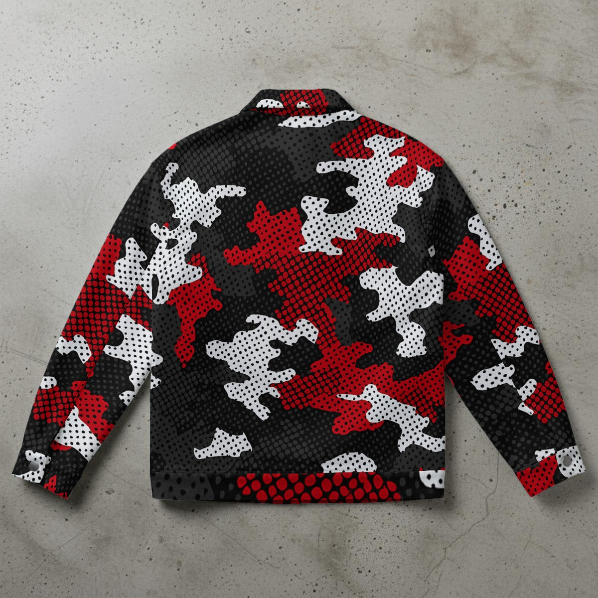 Urban Legend Utah Red Black White Camo Unisex Collared Jacket
