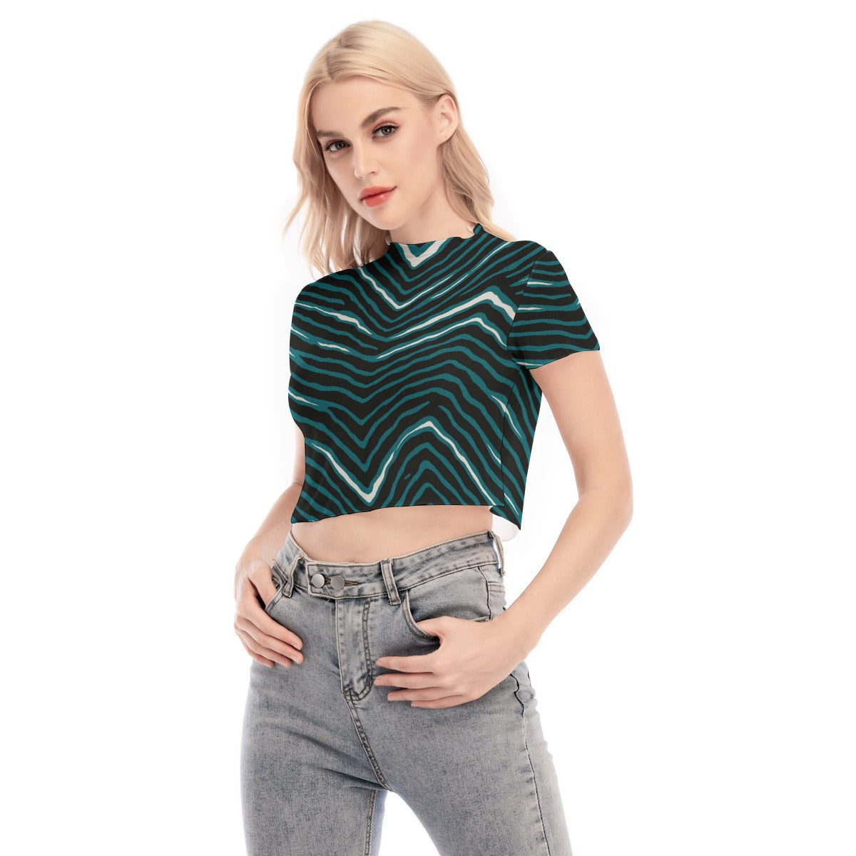 Philadelphia Football Game Day All-Over Print Women's Short Sleeves Mesh Crop Top
