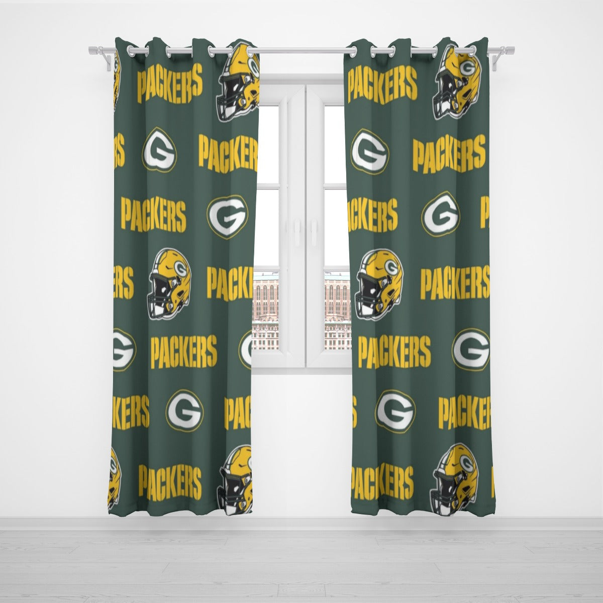 Green Bay Football Game Day Grommet Curtains (Large Size)