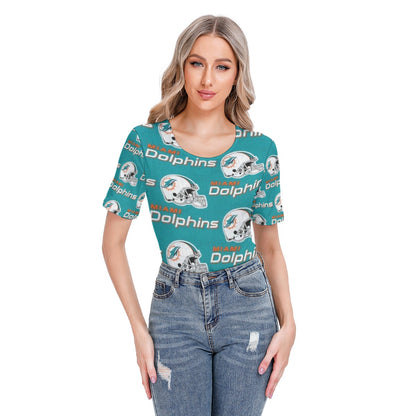 Miami Football Game Day All-Over Print Women's Short Sleeve Bodysuit