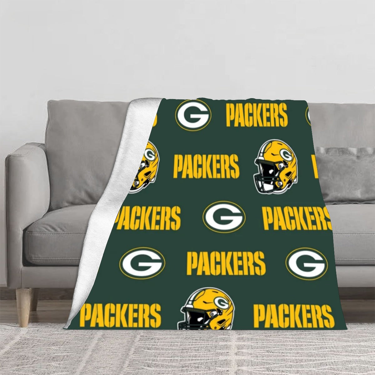 Green Bay Football Game Day Gram Flannel Blanket - Vertical Style For the USA|220GSM