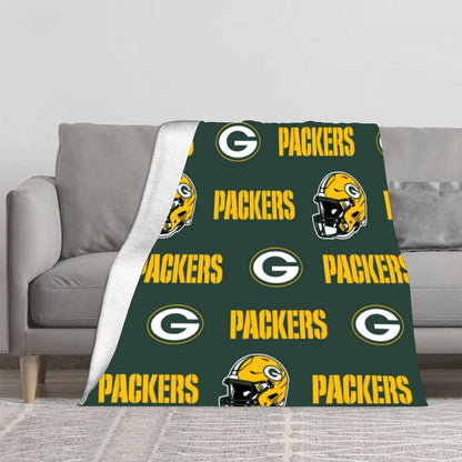 Green Bay Football Game Day Gram Flannel Blanket - Vertical Style For the USA|220GSM