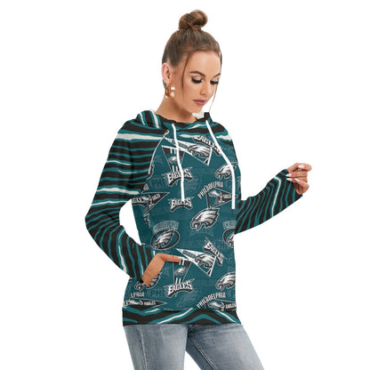 Philadelphia Football Game Day All-Over Print Women's Hoodie With Double Hood