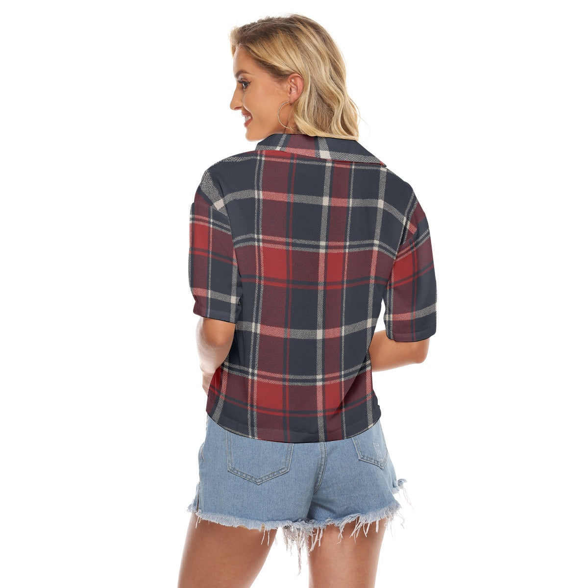 Urban Legend Mississippi Ole Miss Rebels Tartan Plaid Women's V-Neck Shirt – Red and Navy College St