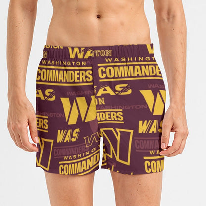 Washington Commanders Men's Short Boxer Briefs|115GSM Cotton poplin