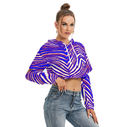 Buffalo Bills Zubaz Women's Heavy Fleece Hoodie With Hollow Out Sleeve