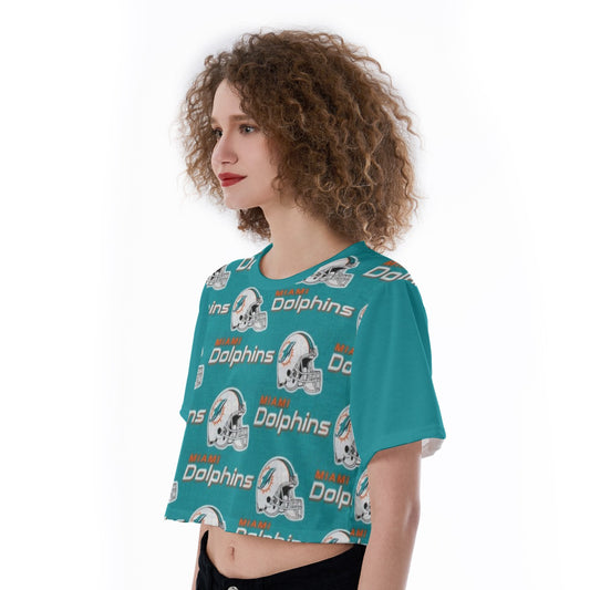 Miami Football Game Day All-Over Print Cropped T-Shirt
